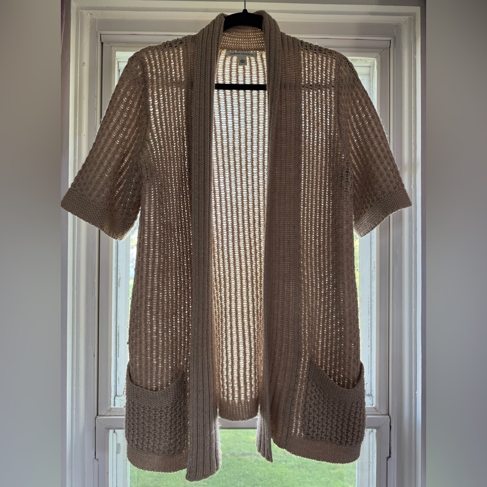 Banana Republic Tan Cardigan Sweater Open Knit